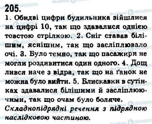 ГДЗ Українська мова 9 клас сторінка 205