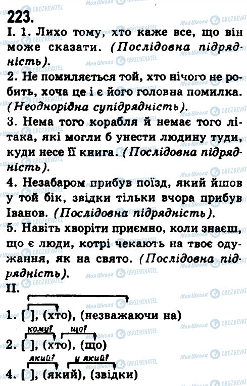 ГДЗ Українська мова 9 клас сторінка 223