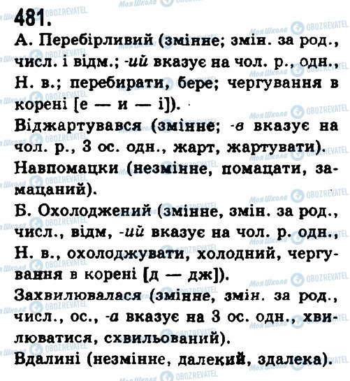 ГДЗ Українська мова 9 клас сторінка 481
