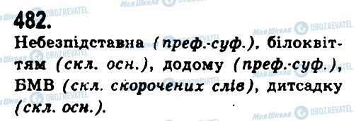 ГДЗ Українська мова 9 клас сторінка 482