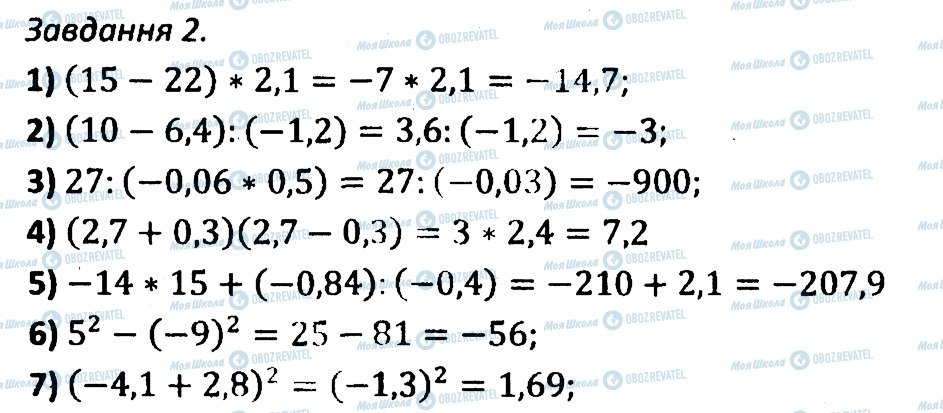 ГДЗ Алгебра 7 клас сторінка 2