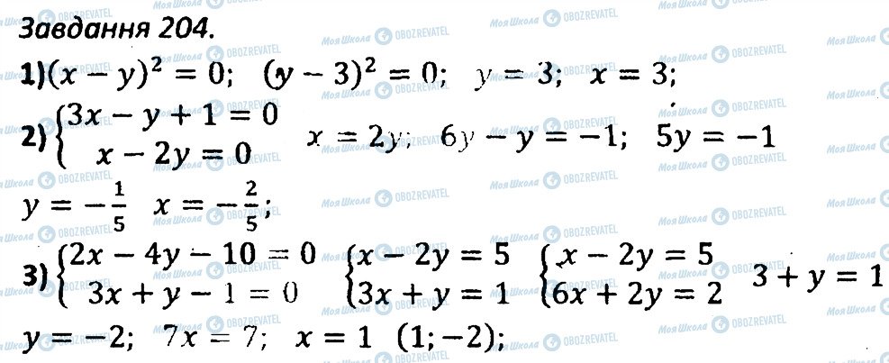 ГДЗ Алгебра 7 класс страница 204