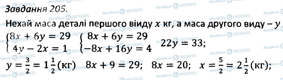 ГДЗ Алгебра 7 клас сторінка 205