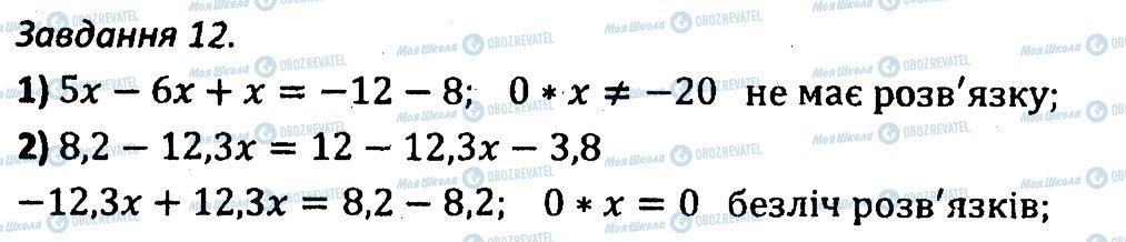ГДЗ Алгебра 7 клас сторінка 12