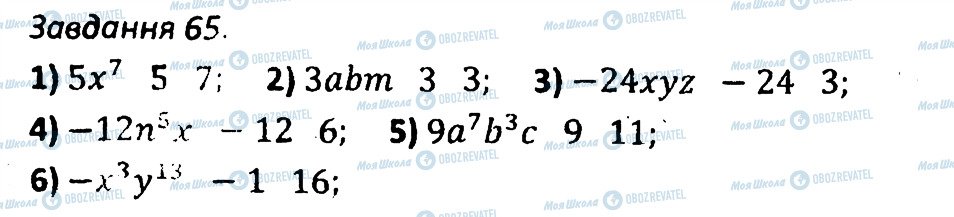 ГДЗ Алгебра 7 класс страница 65