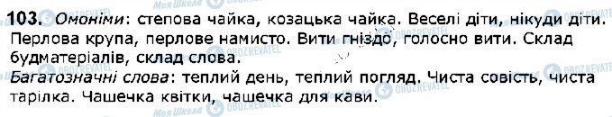 ГДЗ Українська мова 5 клас сторінка 103