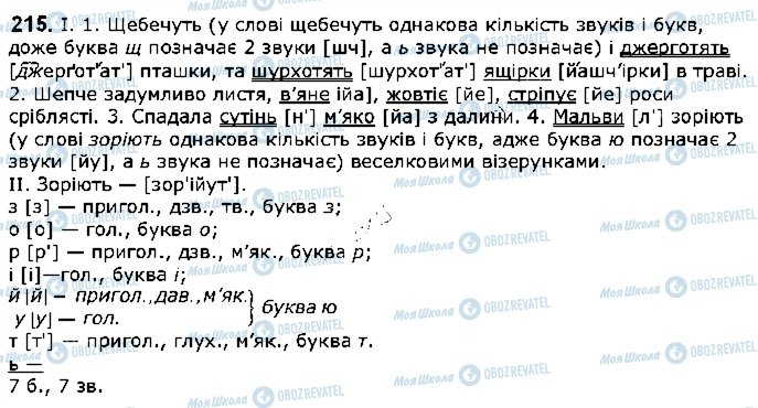 ГДЗ Українська мова 5 клас сторінка 215