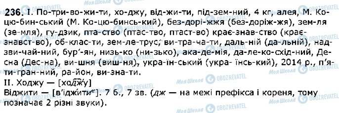 ГДЗ Українська мова 5 клас сторінка 236