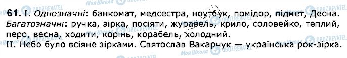 ГДЗ Українська мова 5 клас сторінка 61