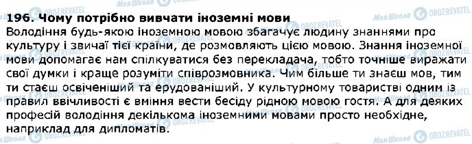 ГДЗ Українська мова 5 клас сторінка 196