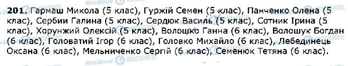 ГДЗ Українська мова 5 клас сторінка 201