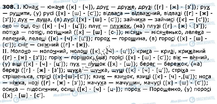 ГДЗ Укр мова 5 класс страница 308