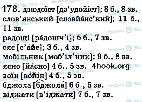 ГДЗ Укр мова 5 класс страница 178