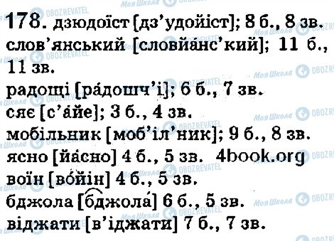 ГДЗ Українська мова 5 клас сторінка 178