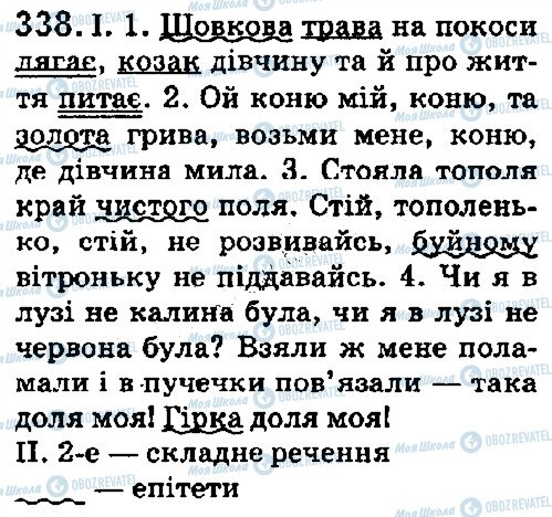 ГДЗ Укр мова 5 класс страница 338