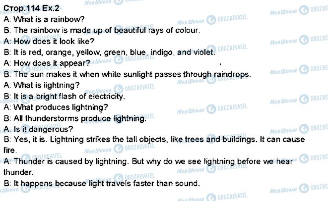 ГДЗ Английский язык 5 класс страница p114ex2