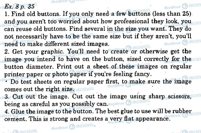 ГДЗ Английский язык 5 класс страница p35ex8