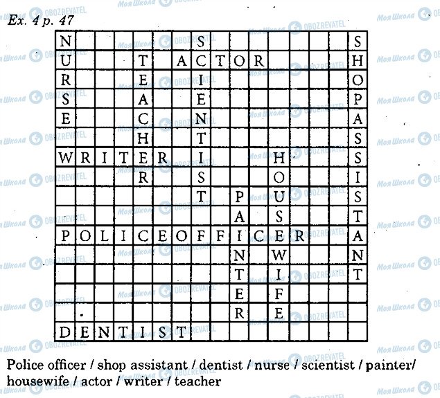ГДЗ Английский язык 5 класс страница p47ex4