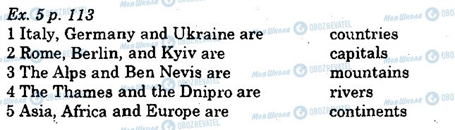 ГДЗ Англійська мова 5 клас сторінка p113ex5