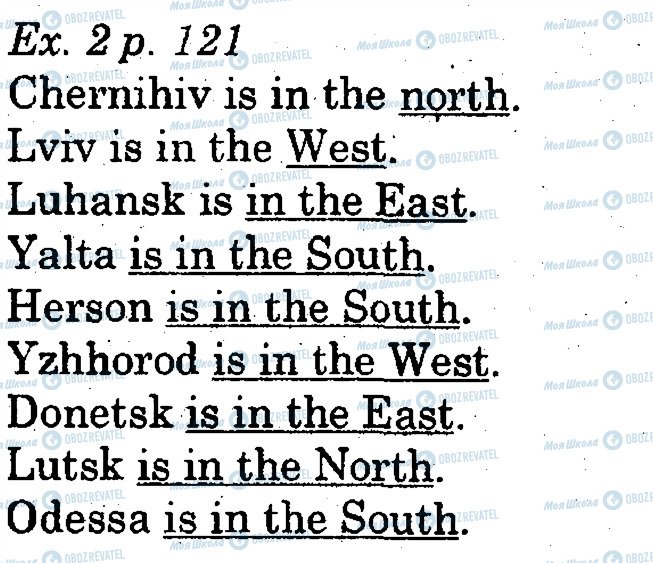 ГДЗ Англійська мова 5 клас сторінка p121ex2