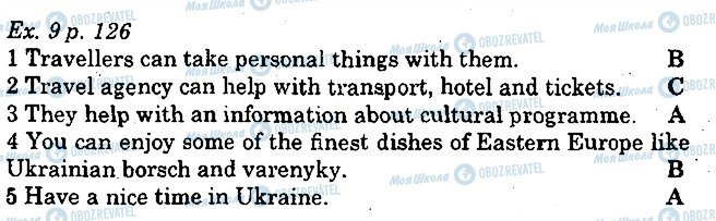 ГДЗ Англійська мова 5 клас сторінка p126ex9