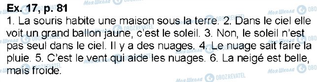 ГДЗ Французька мова 6 клас сторінка p81ex17