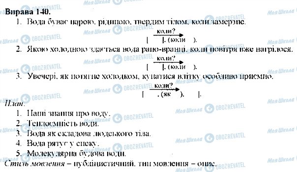ГДЗ Українська мова 9 клас сторінка 140
