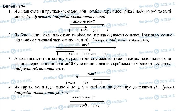 ГДЗ Укр мова 9 класс страница 194