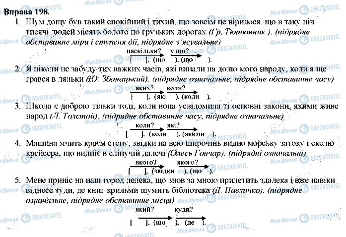 ГДЗ Українська мова 9 клас сторінка 198