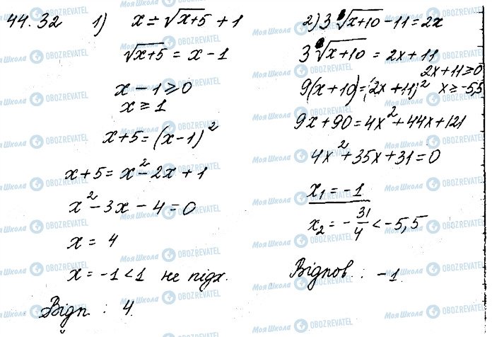 ГДЗ Алгебра 10 клас сторінка 32
