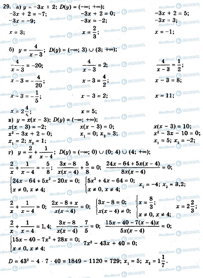 ГДЗ Математика 10 клас сторінка 29