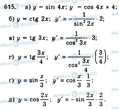ГДЗ Математика 10 класс страница 615