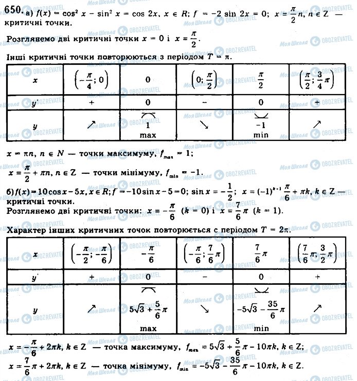 ГДЗ Математика 10 клас сторінка 650
