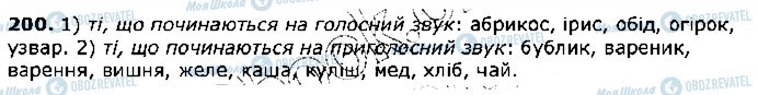 ГДЗ Українська мова 5 клас сторінка 200