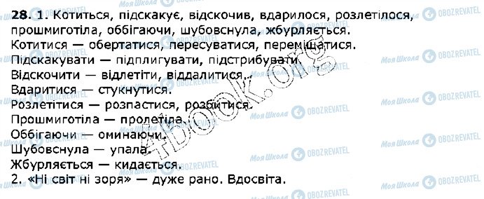 ГДЗ Українська мова 5 клас сторінка 28