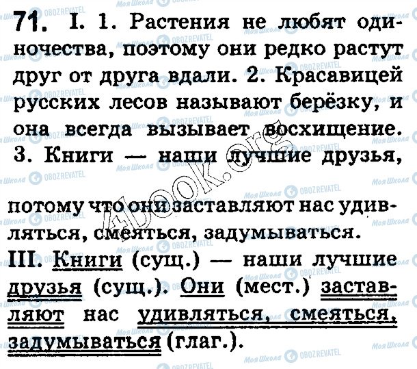 ГДЗ Російська мова 5 клас сторінка 71