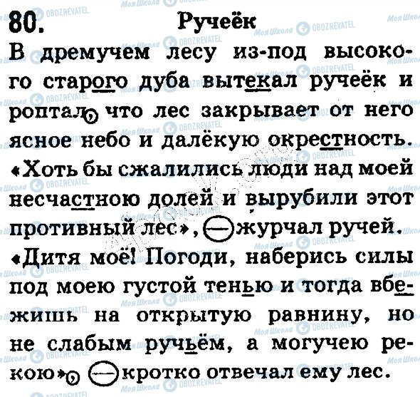 ГДЗ Російська мова 5 клас сторінка 80