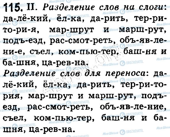 ГДЗ Російська мова 5 клас сторінка 115