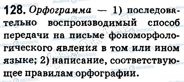 ГДЗ Російська мова 5 клас сторінка 128