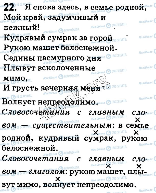 ГДЗ Російська мова 5 клас сторінка 22