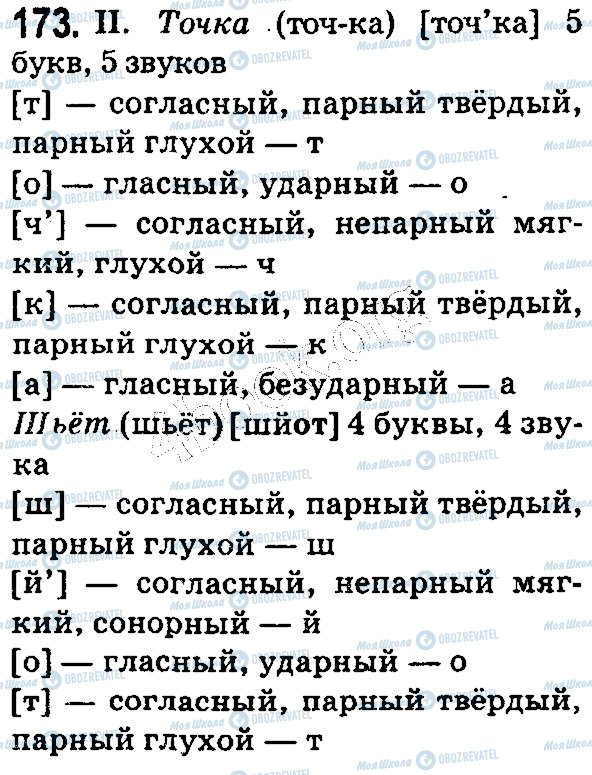 ГДЗ Російська мова 5 клас сторінка 173