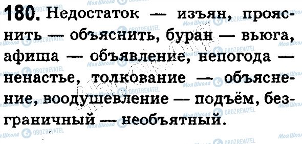 ГДЗ Російська мова 5 клас сторінка 180