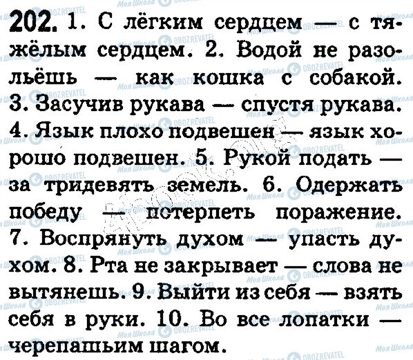 ГДЗ Російська мова 5 клас сторінка 202