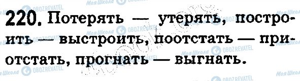 ГДЗ Російська мова 5 клас сторінка 220