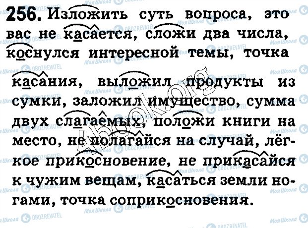 ГДЗ Російська мова 5 клас сторінка 256