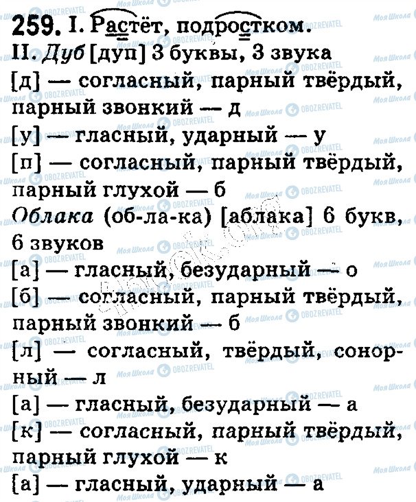 ГДЗ Російська мова 5 клас сторінка 259