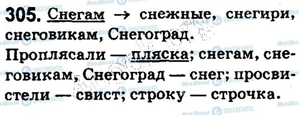 ГДЗ Російська мова 5 клас сторінка 305