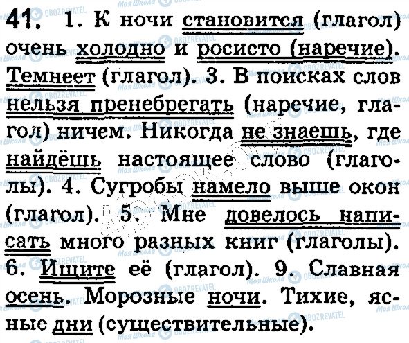 ГДЗ Російська мова 5 клас сторінка 41