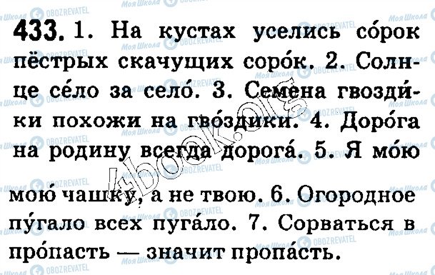 ГДЗ Російська мова 5 клас сторінка 433