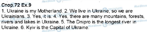 ГДЗ Английский язык 5 класс страница p72ex9